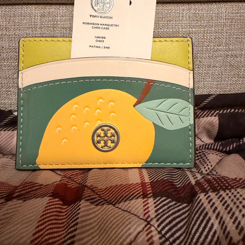 Tory Burch Robinson Marquetry Card Case